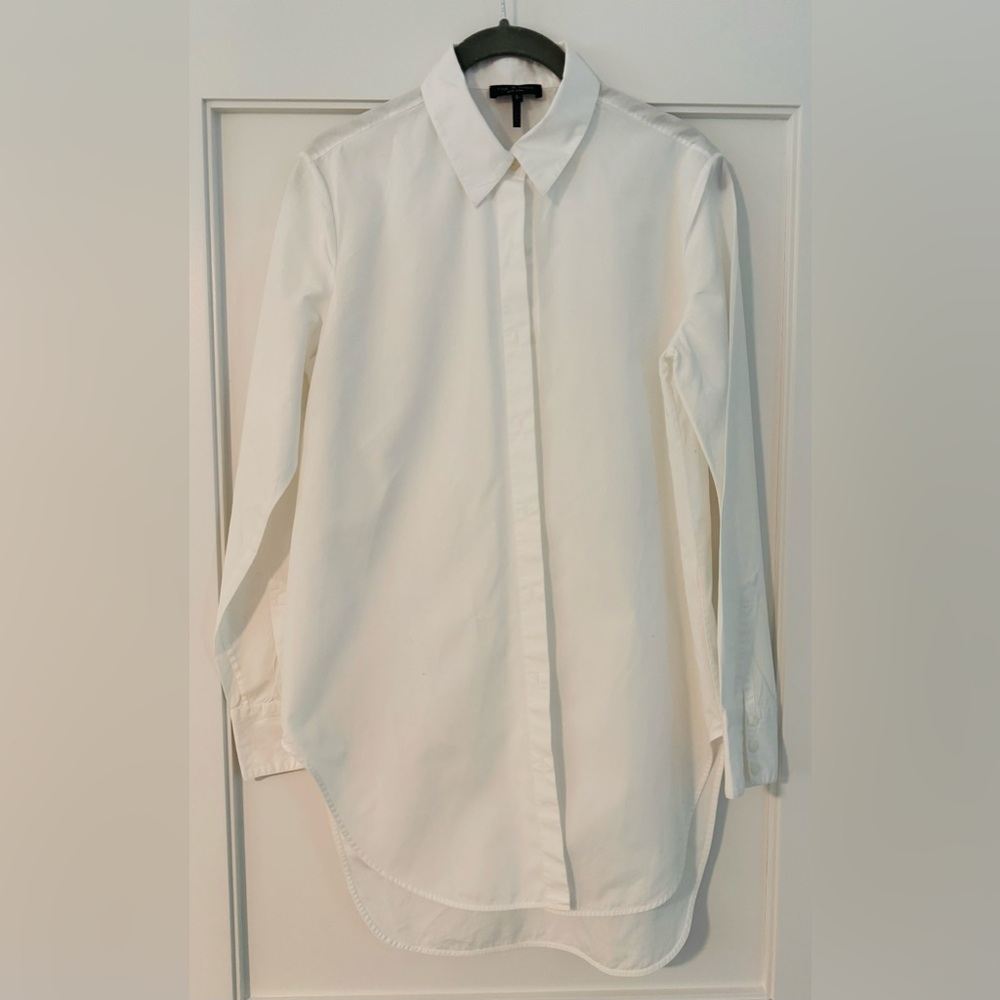 Rag & bone size S white cotton long sleeve long blouse